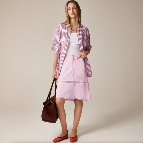 Rouje X J.Crew Poème Porcelain Pink Lace Insert Skirt $128 EUC S - Picture 3 of 6